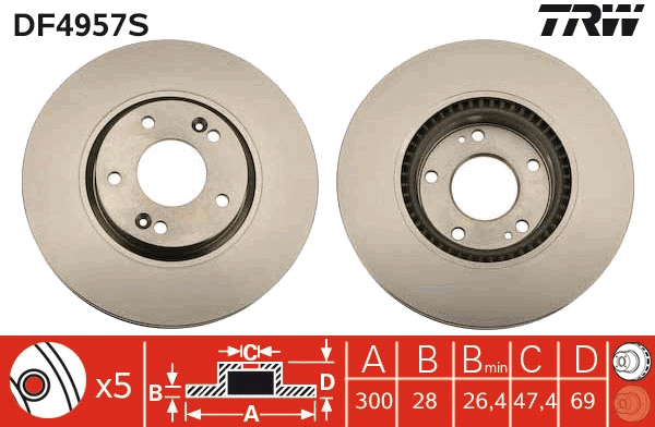 Brake Disc (DF4957S)