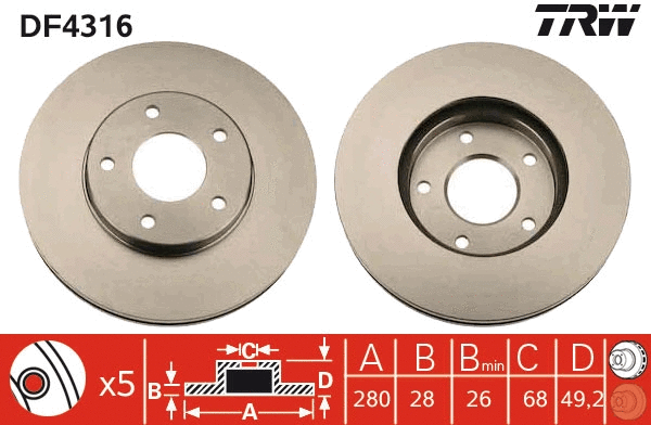 Brake Disc (DF4316)