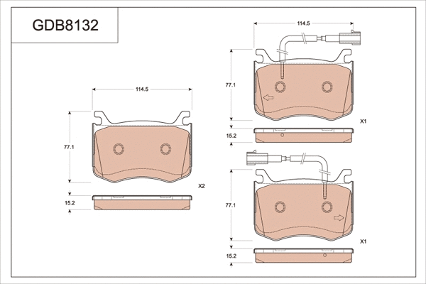 Brake Pad Set, disc brake (GDB8132)