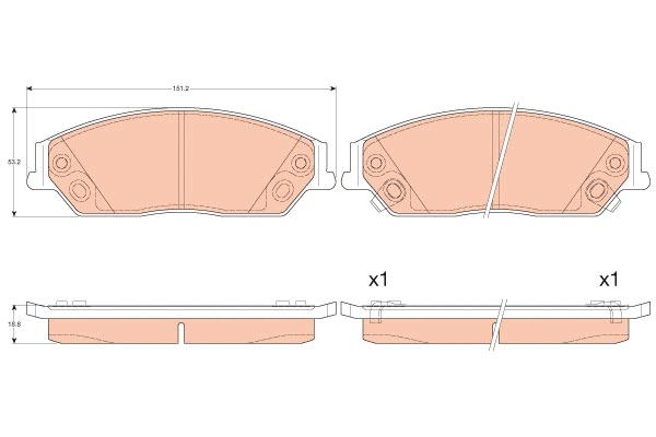 Brake Pad Set, disc brake (GDB3614)