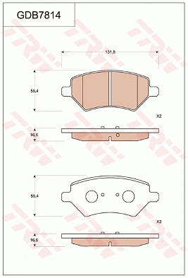 Brake Pad Set, disc brake (GDB7814)