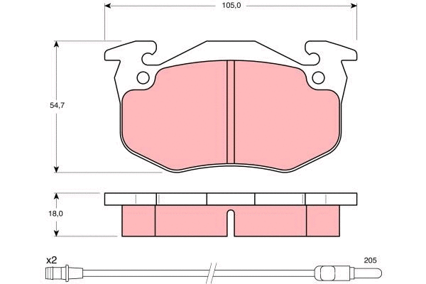 Brake Pad Set, disc brake (GDB308)