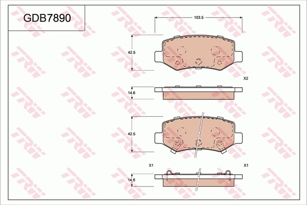 Brake Pad Set, disc brake (GDB7890)