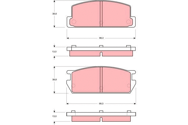 Brake Pad Set, disc brake (GDB214)