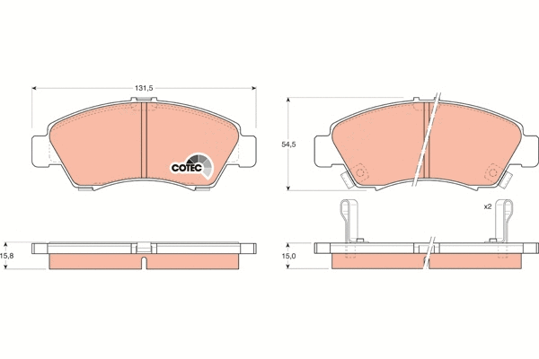 Brake Pad Set, disc brake (GDB1164)