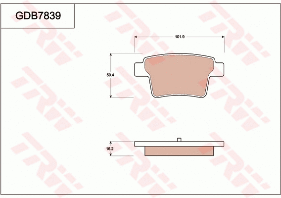 Brake Pad Set, disc brake (GDB7839)