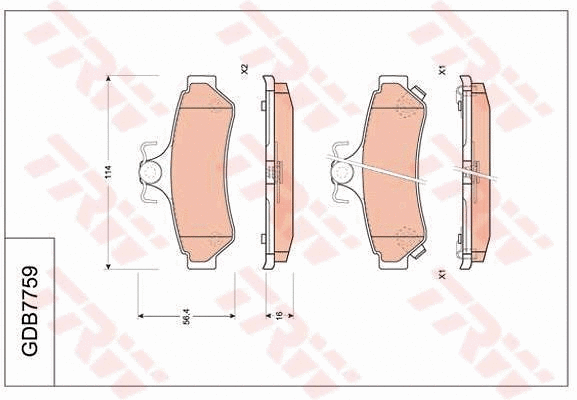Brake Pad Set, disc brake (GDB7759)