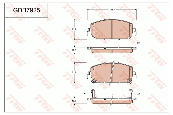 Brake Pad Set, disc brake (GDB7925DT)