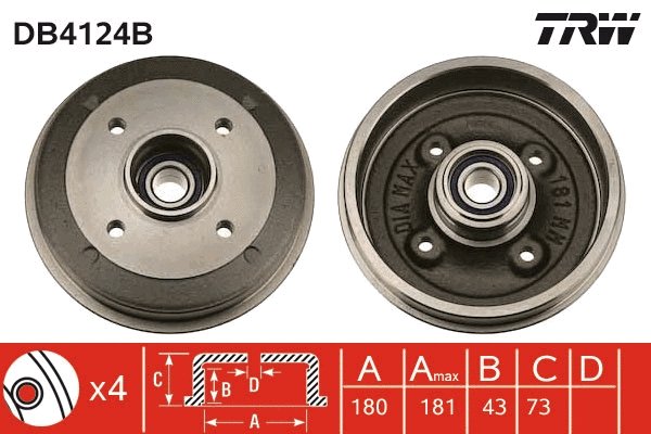Brake Drum (DB4124B)