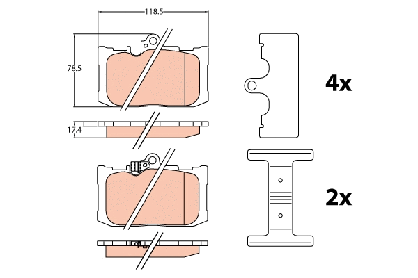 Brake Pad Set, disc brake (GDB4460)