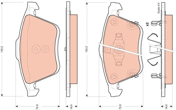 Brake Pad Set, disc brake (GDB3400)