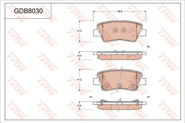 Brake Pad Set, disc brake (GDB8030AT)