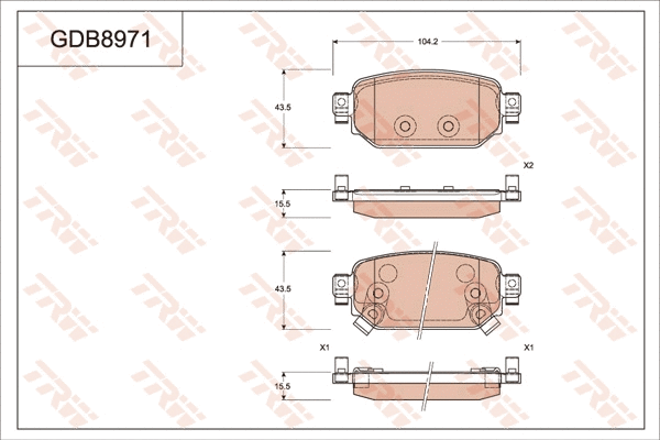 Brake Pad Set, disc brake (GDB8971)