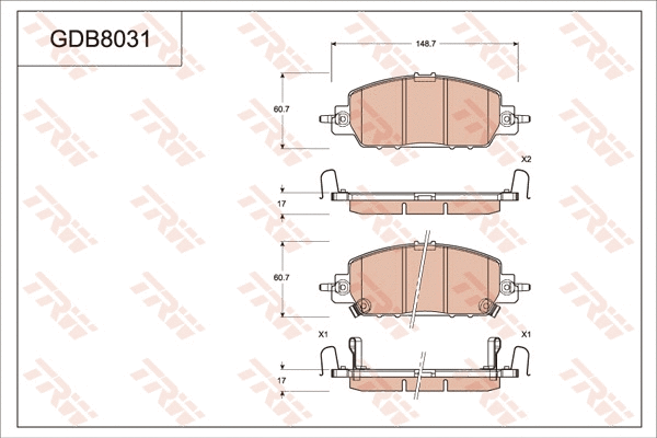 Brake Pad Set, disc brake (GDB8031)