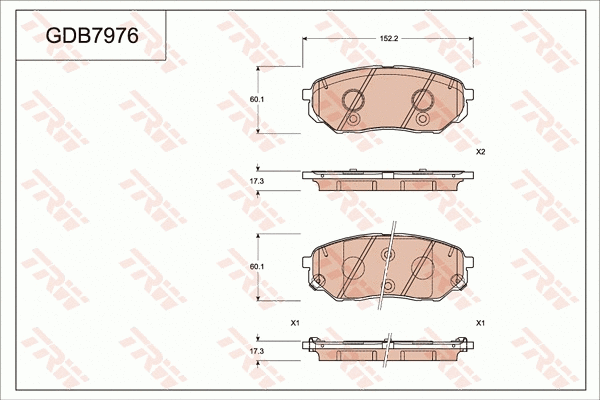 Brake Pad Set, disc brake (GDB7976)