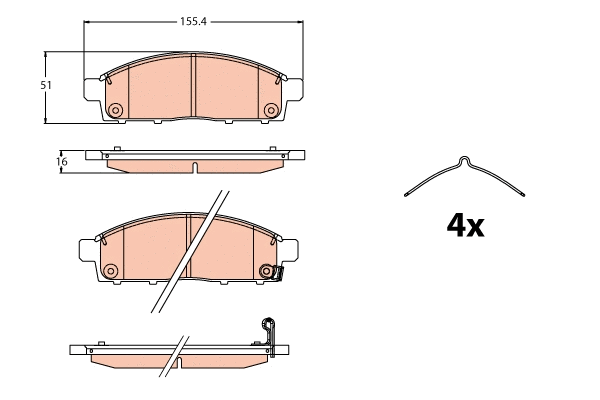 Brake Pad Set, disc brake (GDB2124)