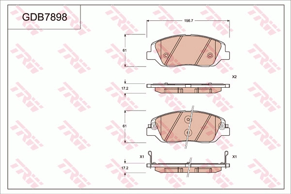 Brake Pad Set, disc brake (GDB7898AT)