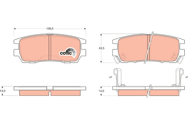 Brake Pad Set, disc brake (GDB1127DT)