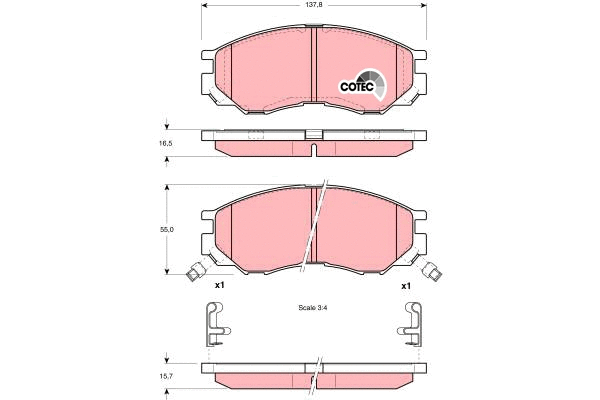 Brake Pad Set, disc brake (GDB1286)