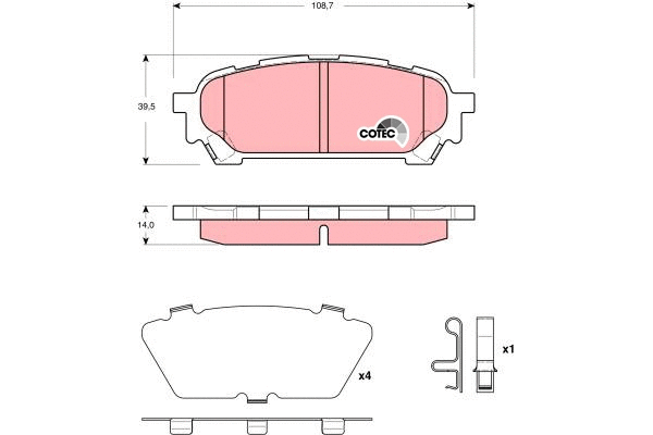 Brake Pad Set, disc brake (GDB3395)