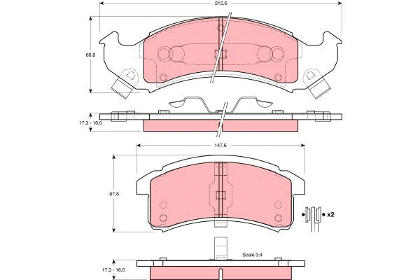 Brake Pad Set, disc brake (GDB4054)