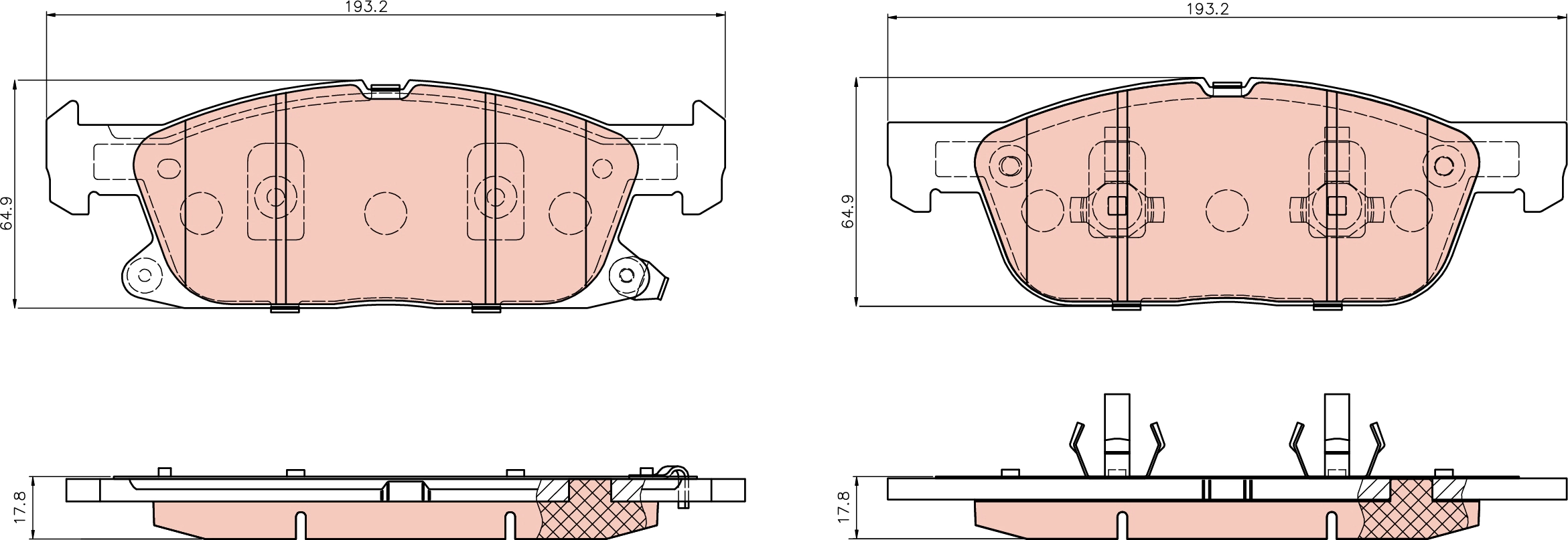 Brake Pad Set, disc brake (GDB8436DT)