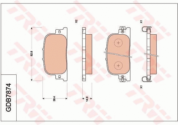 Brake Pad Set, disc brake (GDB7874)