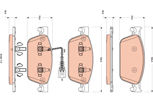 Brake Pad Set, disc brake (GDB1887)