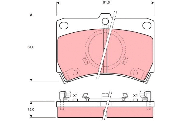 Brake Pad Set, disc brake (GDB374)