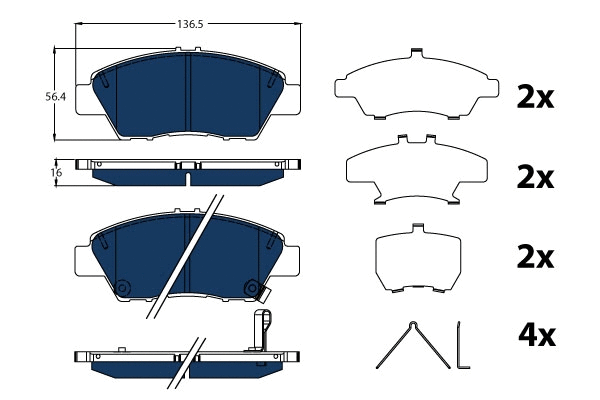 Brake Pad Set, disc brake (GDB3493BTE)