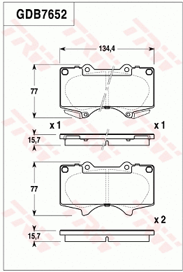 Brake Pad Set, disc brake (GDB7652)