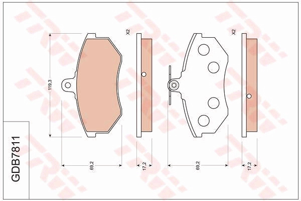 Brake Pad Set, disc brake (GDB7811AT)