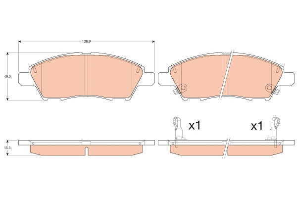 Brake Pad Set, disc brake (GDB3613)
