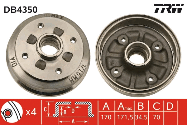 Brake Drum (DB4350)