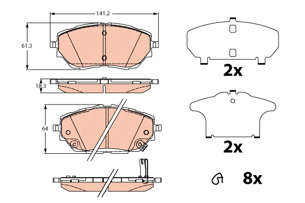 Brake Pad Set, disc brake (GDB2290)
