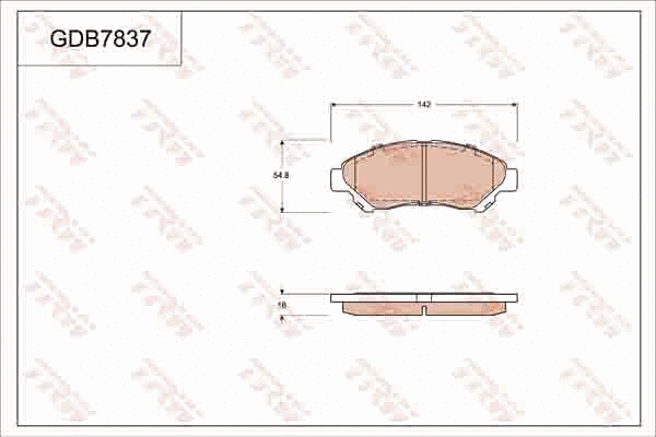 Brake Pad Set, disc brake (GDB7837)