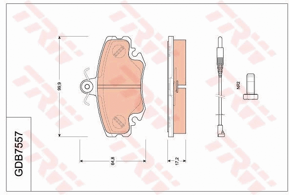 Brake Pad Set, disc brake (GDB7557)