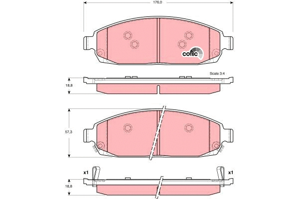 Brake Pad Set, disc brake (GDB4136)