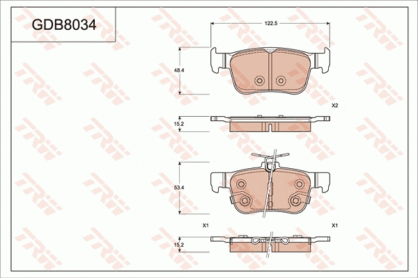Brake Pad Set, disc brake (GDB8034)