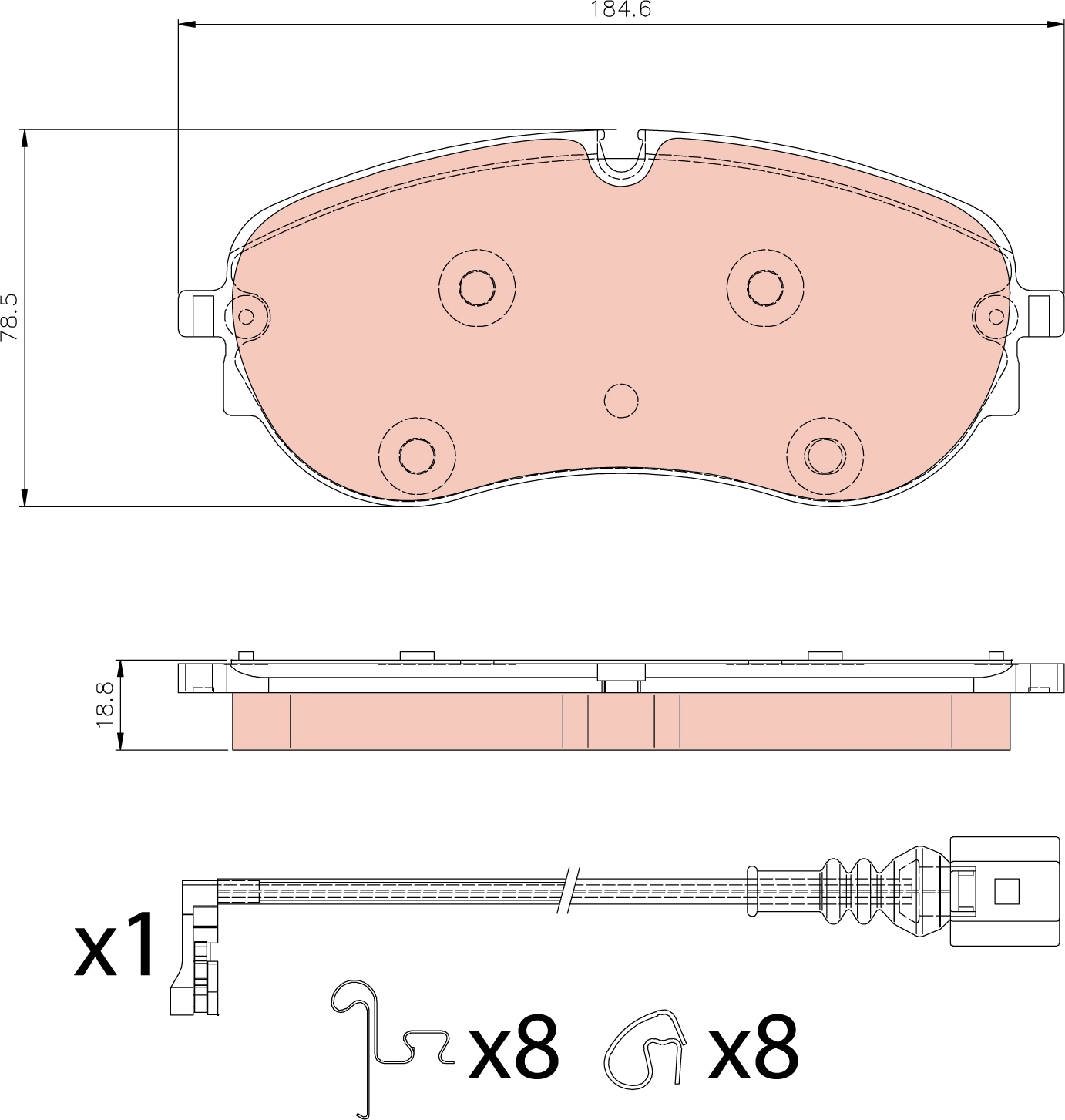 Brake Pad Set, disc brake (GDB8408)