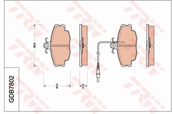 Brake Pad Set, disc brake (GDB7802)