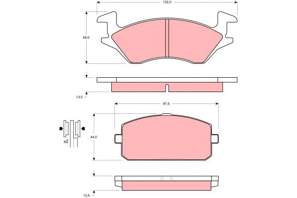 Brake Pad Set, disc brake (GDB769)