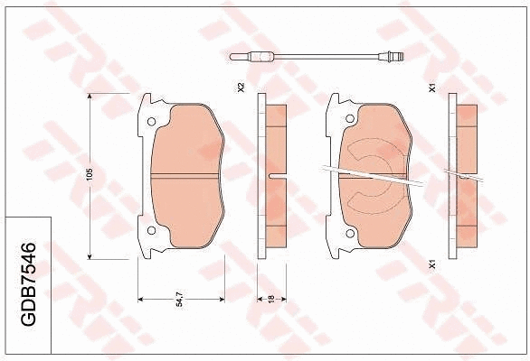 Brake Pad Set, disc brake (GDB7546)