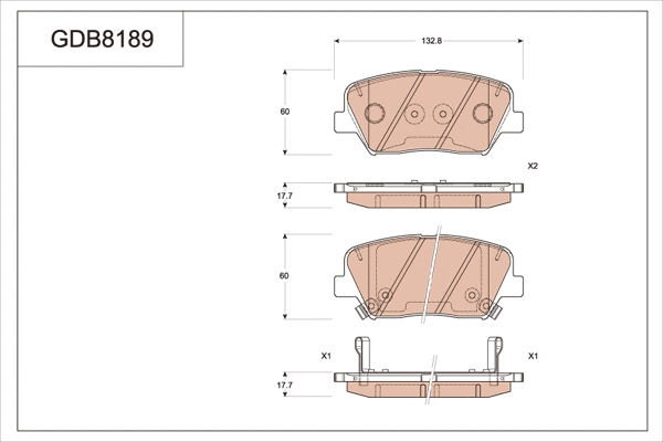 Brake Pad Set, disc brake (GDB8189)