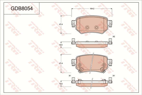 Brake Pad Set, disc brake (GDB8054)