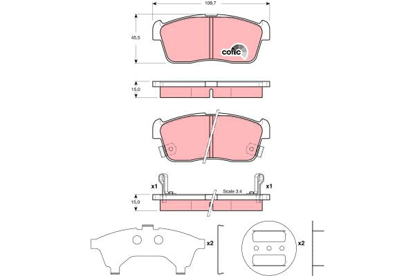 Brake Pad Set, disc brake (GDB3236DT)