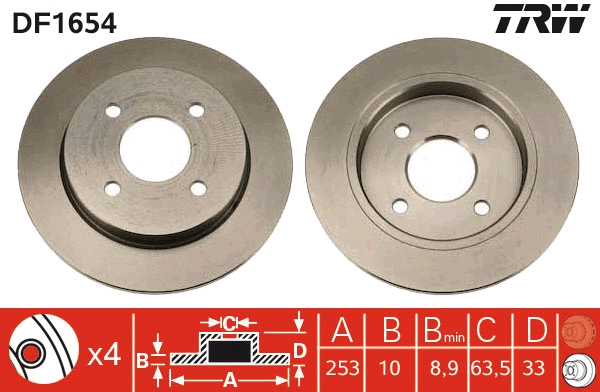 Brake Disc (DF1654)