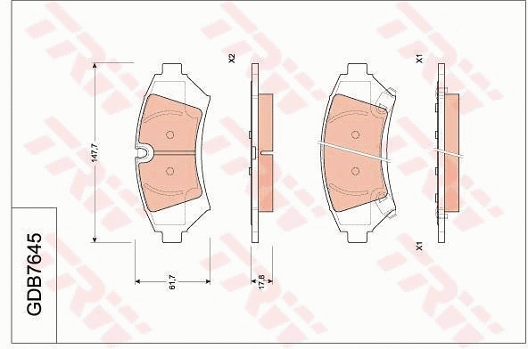 Brake Pad Set, disc brake (GDB7645)