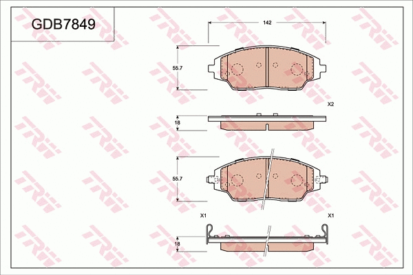 Brake Pad Set, disc brake (GDB7849)