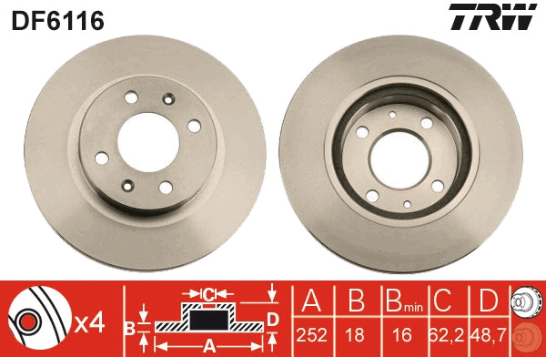 Brake Disc (DF6116)